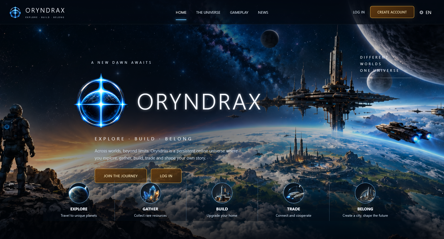 Oryndrax: het sci-fi universum met ruimteschepen en planeten
